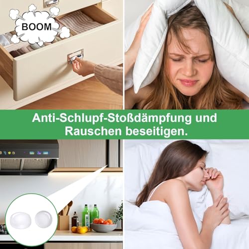 364 Stück Gummipuffer Transparent Gummifüße Selbstklebend Elastikpuffer Türpuffer, Anschlagpuffer Selbstklebende Gumminoppen für Glasplatten Türen Möbel Schränke(4 Größen)