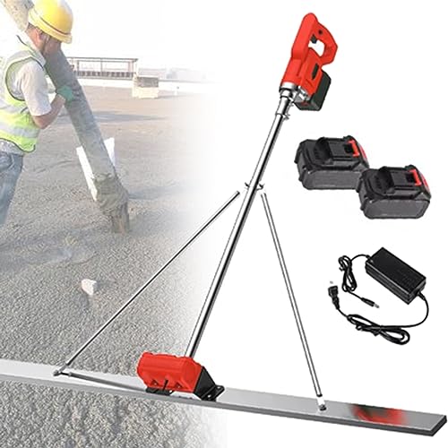 Outil Vibrant pour Béton RèGle Nivellement Ciment Chape éLectrique Kit vibratoire pour Chape en béton, Finition de en béton, Moteur électrique sans Fil 48 V 6 000 TR/Min, grattoir en