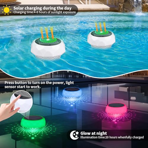 Miniatura 2 de Flotador De Cloro Para Piscina Qoolife Con Luz Solar, Flotador De Tabletas De Cloro Para Piscina, Apto Para Tabletas De 1 Y 7,6 Cm, Dispensador De Cloro Flotante Con Control Remoto Y Ajustable Para