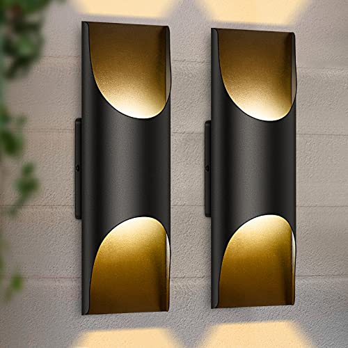 2-Pack Wall Light Fixtures, Waterproof Indoor Outdoor Wall Lantern, Black Porch Lights Wall Mount, Led Sconce Wall Lighting For Bedroom Living Room Balcony Hallway Entryway Patio Front Door, 12W 3000K #TOP7