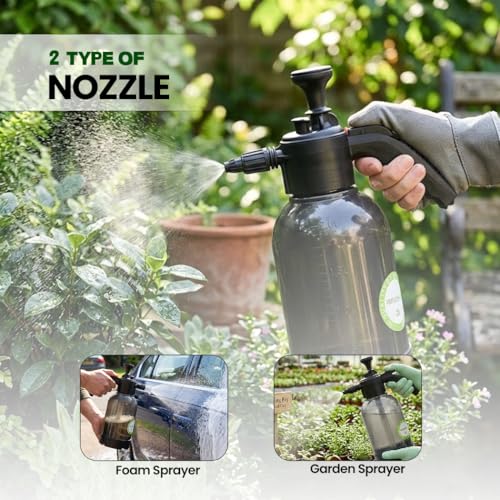 Image of SS GOLD 2L Foam Sprayer Bottle with Manual Pump, Adjustable Nozzle, High Pressure Car Wash & Garden Spraye, Portable Handheld Foam Sprayer for Cleaning, Gardening & Pesticide