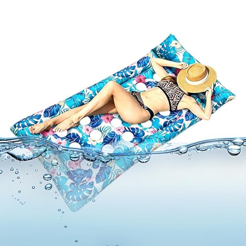 Lit de plage gonflable avec repose-tête pour bronzage et piscine