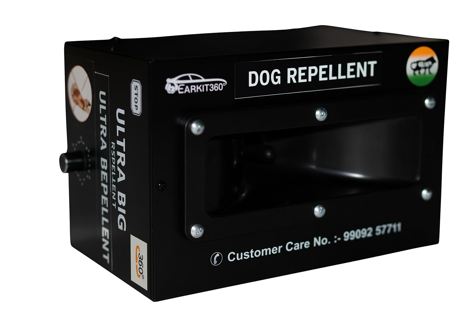 RepellQ Ultrasound Dog Repellent Machine – 360° Protection Dog Repellent System, Very Loud & Noisy Frequency Sound, Solution to Keep Street Dogs Away, Dog Deterrent Control Device (5000 Sq. Feet Area)