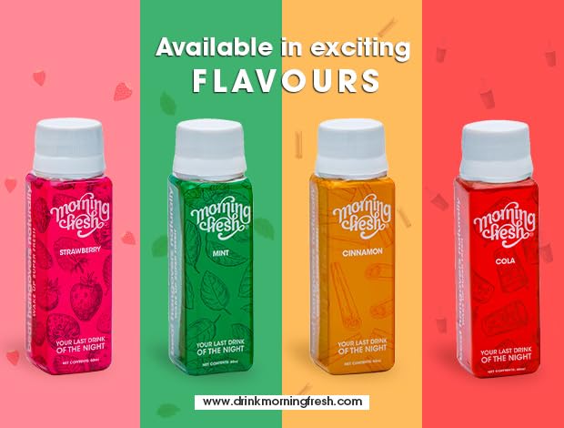Morning Fresh Detox Drink - Liver Protection, Reduces Hangovers, Flushes Out Toxins (Strawberry Flavor, Size : 60 Ml) Pack of 4 3