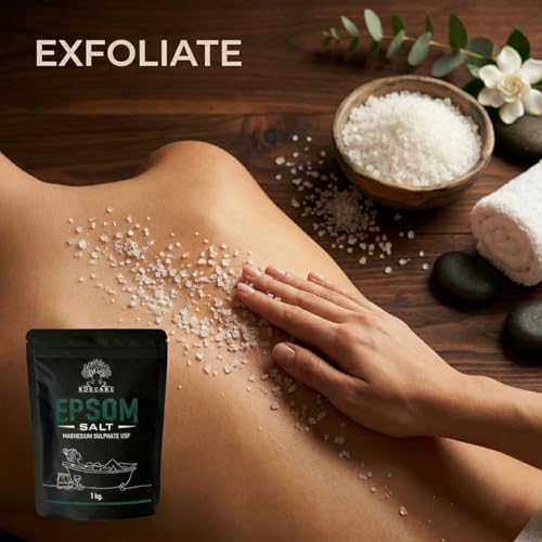 Image of Epsom Salt 2 Kg for Bath | 100% pure Magnesium Sulfate Crystals | Relaxing Muscle Soak, Stress Relief, Detox Bath Salt for Body, Foot Soak & Spa | Natural Bath Salt for Skin Care
