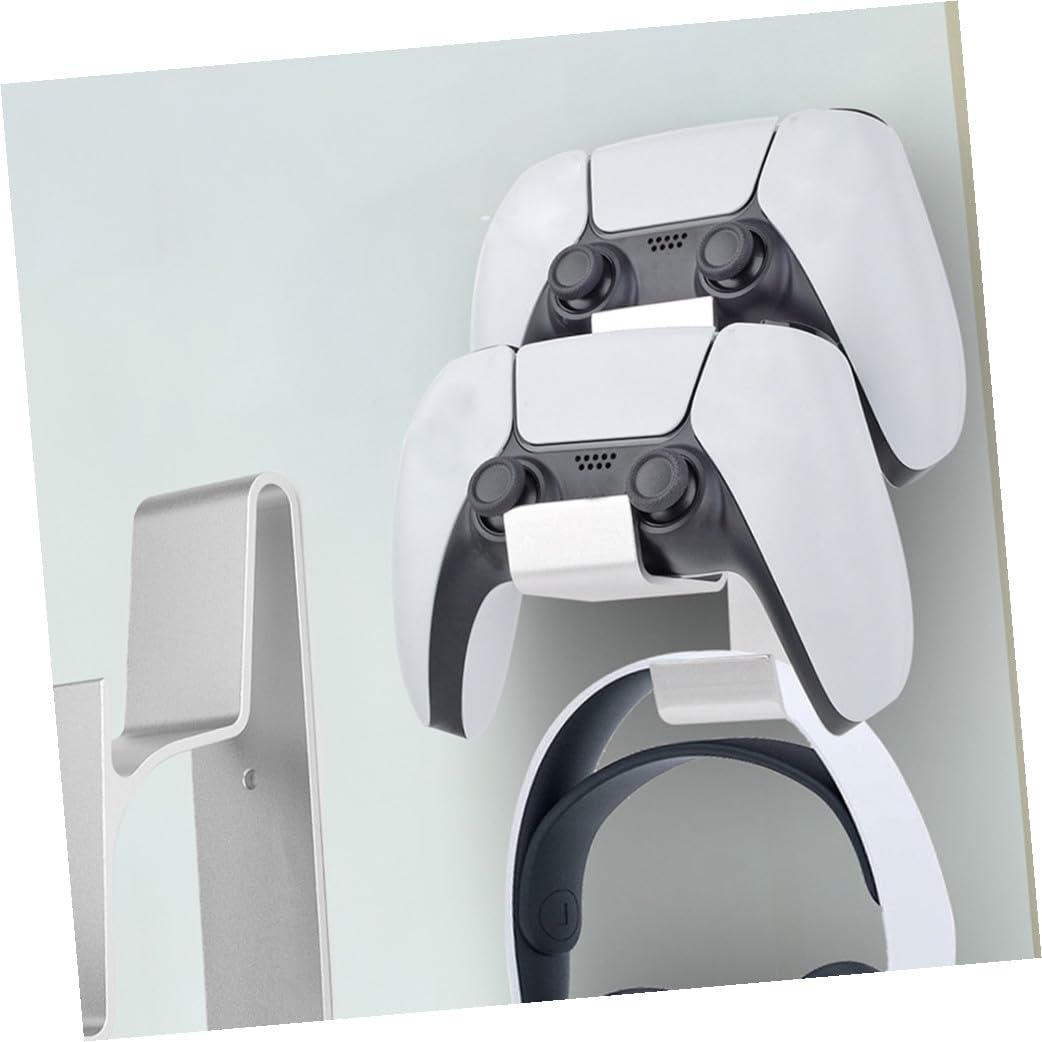 BESPORTBLE Supporto da Parete per Cuffie e Controller per Console in Lega di Alluminio, Base Stabile, Argento, per Casa e Ufficio