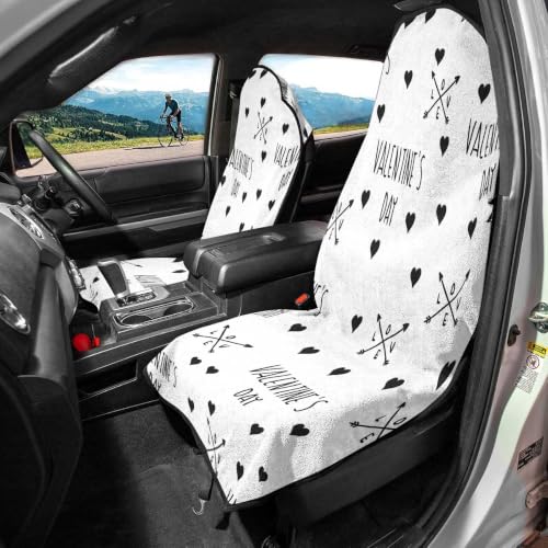 Fundas asientos coche delanteros universales Hiseng en blanco y negro, pack de 2 piezas