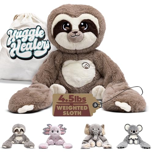 Huggle Healers Weighted Stuffed Animals for Adults, Teens and Kids - 40 Inch Long Plush Arms for Hugs - 4.5lb Sloth Stuffed Animal Plushies - Kigi Sloth