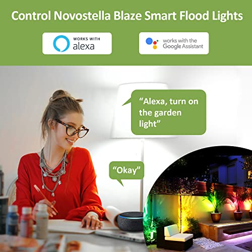 Novostella 25W Smart Led Flood Lights, Rgb, Second-Generation Wifi Outdoor Dimmable Color Changing Stage Light, Ip66 Waterproof, Multicolor Wall Washer Light, Work With Alexa, 4 Pack #TOP2