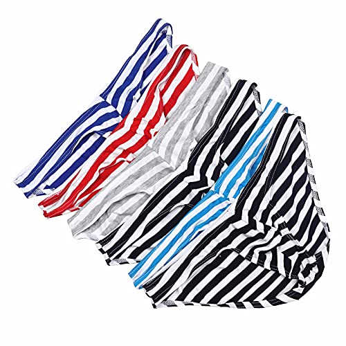Yoobng Men's Cotton Stripes Bikini Underwear Stretch Low Rise Ultra Soft Briefs #TOP27