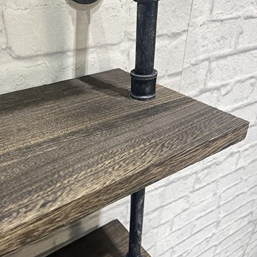 Thronkenger Industrial Pipe Shelving,Rustic Floating Shelves With Wood Plank,Metal Pipe Wall Shelf Industrial Shelves For Wall, Bedroom, Living Room, Bathroom (A) #TOP6