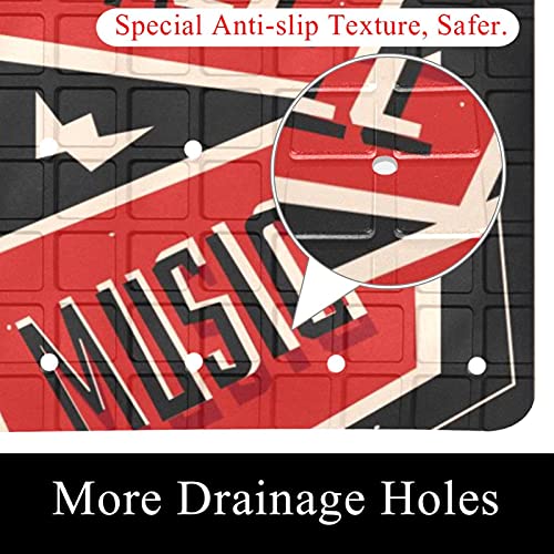 Tapis de bain antidérapant avec ventouses et trous de drainage