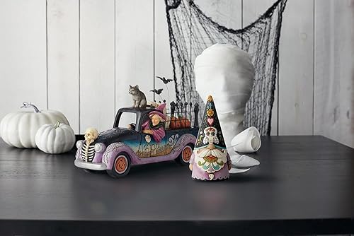 Miniatura 7 de Enesco Jim Shore Heartwood Creek - Figura de camioneta con ruedas malvadas de Halloween, resina de piedra, hecha a mano, figuras de bruja