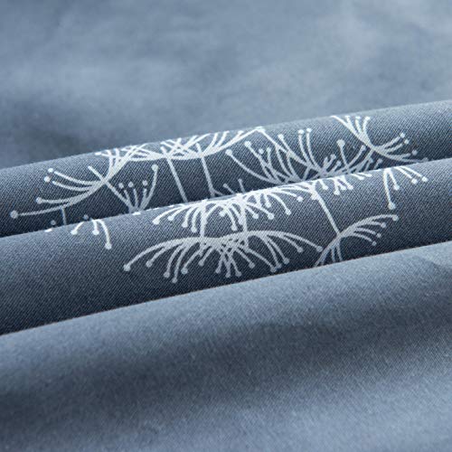 Yuheguoji YHGJ20191113K417ZCA Gray Botanical Duvet Cover Queen 100% Cotton Reversible Flower Duvet Cover 3 Pcs Set 1 White Dandelion Duvet Cover thumb #4