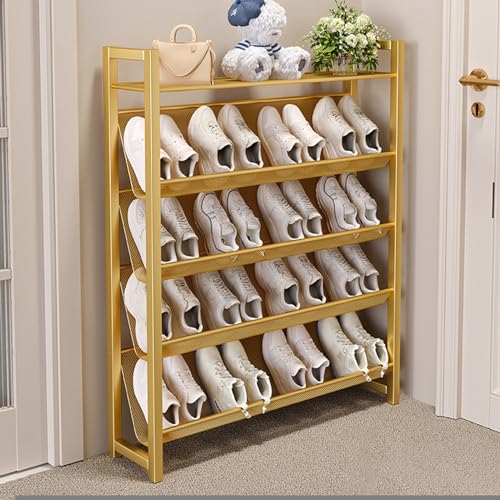 Étagère à chaussures étroite et inclinée à plusieurs niveaux pour placard et entrée