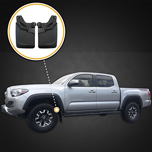 Red Hound Auto 2016-2020 Compatible With Toyota Tacoma Mud Flaps Guards Splash Front Molded 2Pc (With Oem Fender Flares Only) #TOP1