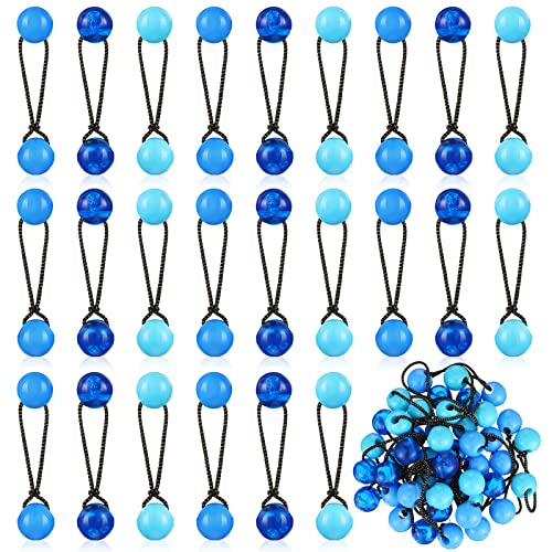 24 Pieces Hair Ties 20Mm Hair Balls Bubble Ponytail Holders For Girls Twin Bead Bubble Hair Ties Colorful 80S 90S Hair Elastic Accessories For Baby Toddler (Blue Series) #TOP25