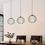 Lindby Pendelleuchte 'Cedrice' (Retro, Vintage, Antik) in Schwarz aus Metall u.a. für Wohnzimmer & Esszimmer (3 flammig, E27) - Deckenlampe, Esstischlampe, Hängelampe, Hängeleuchte, Wohnzimmerlampe