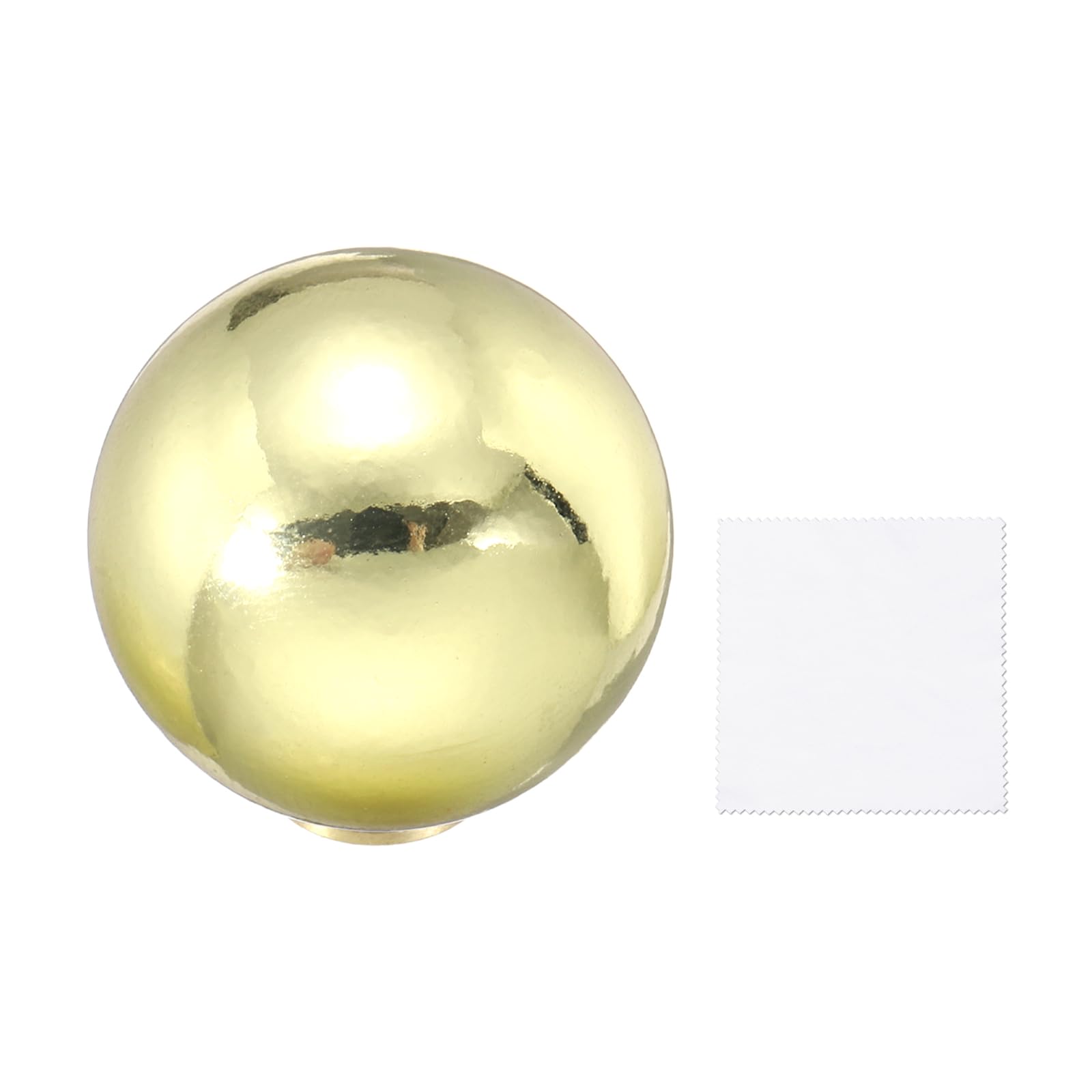 sourcing map 0.8" Tall Ball Lamp Finials, Lamp Cap Knob Decoration Screw Cap Nuts with Cleaning Cloth for Table Floor Lighting Fixtures Shade Holder Decorative, Gold