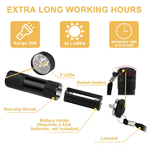 Cresbel Mini torcia elettrica - 6P 9LED torcia per...