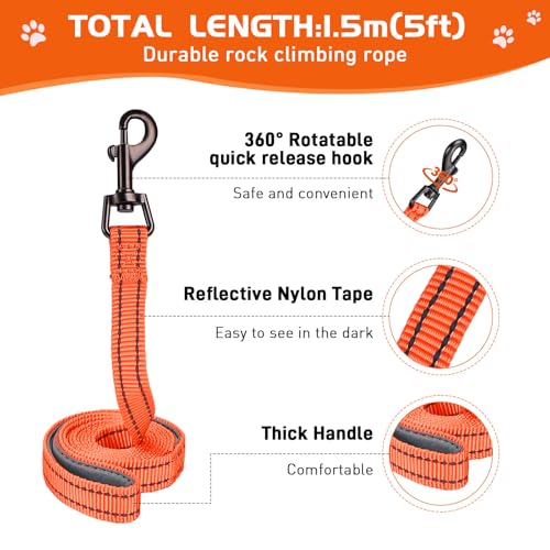 HIHANHAN Soft Mesh Dog Harness and Leash Set, No Pull Puppy Harness and Leash Set, Reflective Step in Harness for Small Medium Dogs, Easy Walk Escape Proof Vest Harnesses (Orange, XS) by HIHANHAN - Image 3