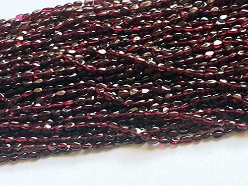Natural garnet faceted oval beads pour un cadeau d'anniversaire