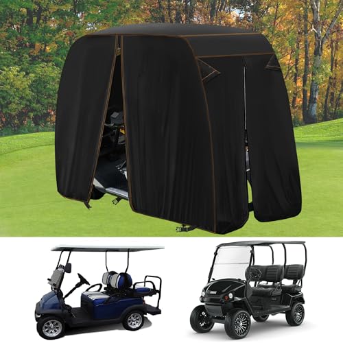 QYMOTO 115\" Long 2 & 4 Passenger Golf Cart Cover XL Compatible with Club Car Cover Precedent EZGO Yamaha Outdoor Indoor Winter Storage Heavy Duty All Weather Full Protection Waterproof Windproof