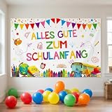 Einschulung Banner, Schulkind Deko, Alles Gute zum Schulanfang, Banner Einschulung, Festliche Dekoration für Klassenzimmer und Gartenpartys, Großformat 180x110 cm