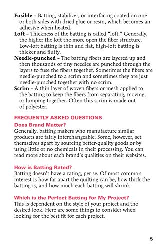 Know Your Battings: Carry-Along Reference Guide for Quilters and Sewers (Landauer) Handy Resource to Choosing and Using the Right Batting for Your Projects; 4x6 Pocket-Size Fits Easily into Your Bag - Image 4