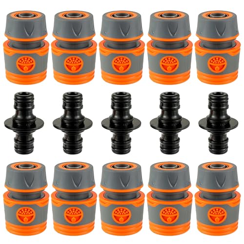 CDDCWZ Juego de Conectores de Manguera, 15 Piezas de Acoplamiento Conector de extensión de Manguera de jardín de Doble Enchufe de 1/2 Pulgada, Pieza de conexión para jardín Familiar
