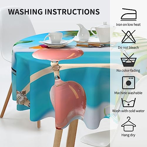 Nappe ronde de plage tropicale imperméable et nappe infroissable 152 cm - 7