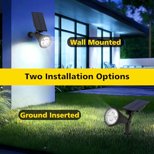 T-SUN Solar Spot Lights Outdoor Waterproof,Solar Landscape Spotlights,4Pack - image 6