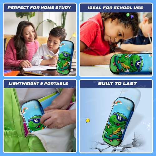 Image of Zest 4 Toyz Pencil Pouch for Kids Large Capacity Pencil Box Case for Boys and Girls (Croco Themed Design) Age 3 +