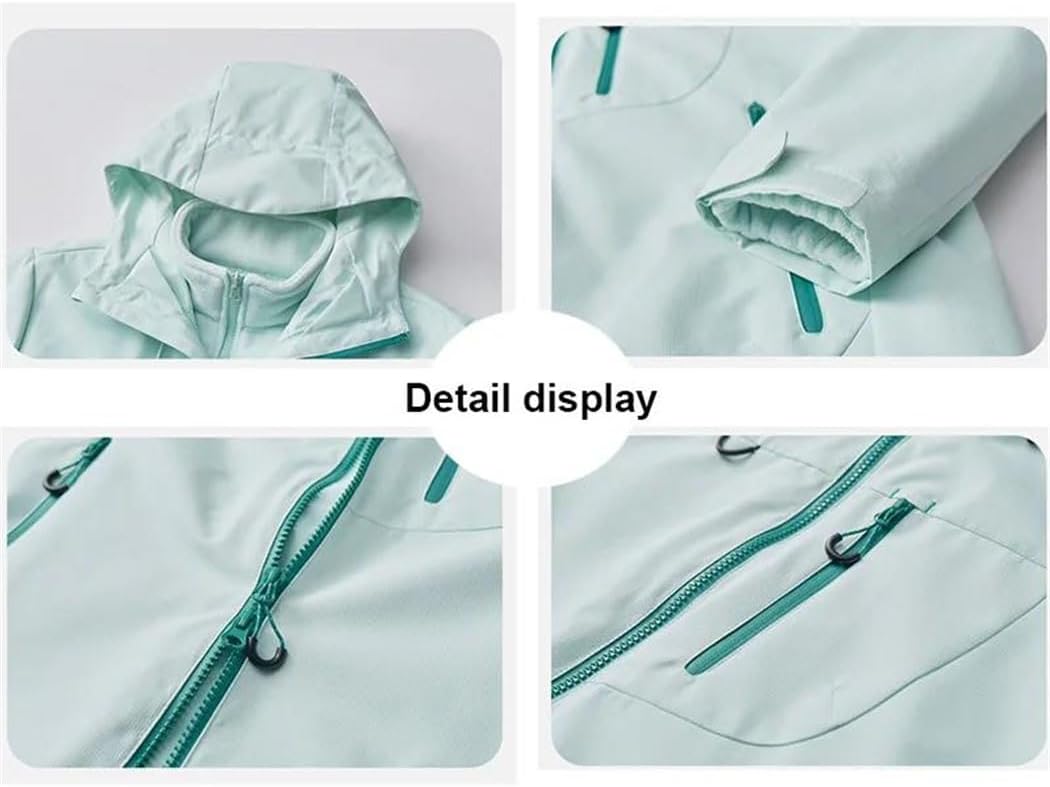 Women's 3-in-1 Waterproof Windproof Hiking Jacket With Detachable Fleece Liner For Trekking Camping And Mountaineering
