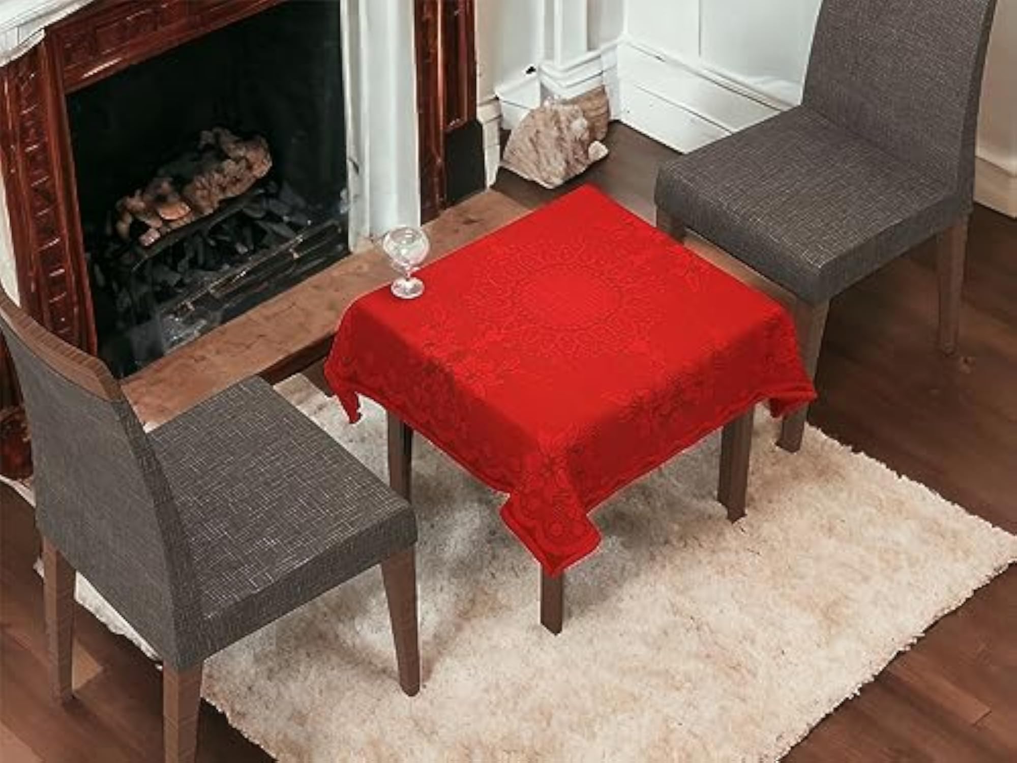 Luxurious Maroon 2 Seater Center Table Cover, 40x40 Inch