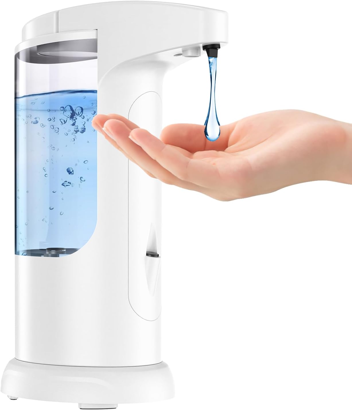 AMIR 12.5oz Touchless Automatic Soap Dispenser, Battery Operated Automatic Liquid Hand Soap Dispenser, Adjustable Volume, Water-Resistant for Kitchen and Bathroom