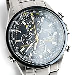 Citizen Men's Eco-Drive Sport Luxury World Chronograph Atomic Time Keeping Watch in Stainless Steel, Blue Dial (Model: AT8020-54L) - Image 4