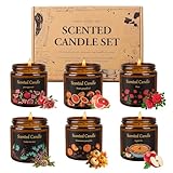 Aeraroma Lot de 6 Bougies Parfumées, Bougies Parfumées Cadeau pour Femmes Hommes, Set de Cadeau Bougie en cire de Soja Naturelle 6 x 100g, Bougie en Pot Ambré pour Anniversaire, Noël, Saint-Valentin