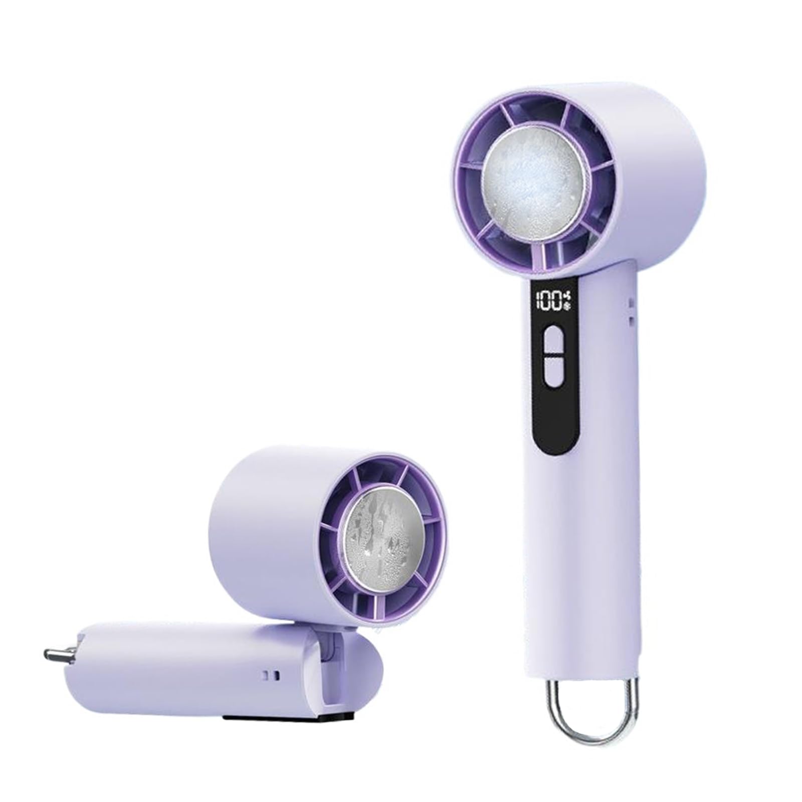 【2026夏新型瞬間冷感の携帯扇風機】冷却プレート付き扇風機 携帯扇風機 折りたたみ高速冷却 ハンディファン 5段階風量調節 3000mAh大容量 強力送風 涼しい 手持ち 手持ち・首かけ・デスク置きの3WAY 最大9時間動作 小型 軽量 TYPE-C充電式 通勤/通学/スポーツ観戦/花火大会/アウトド/旅行用 パープル (パープル)