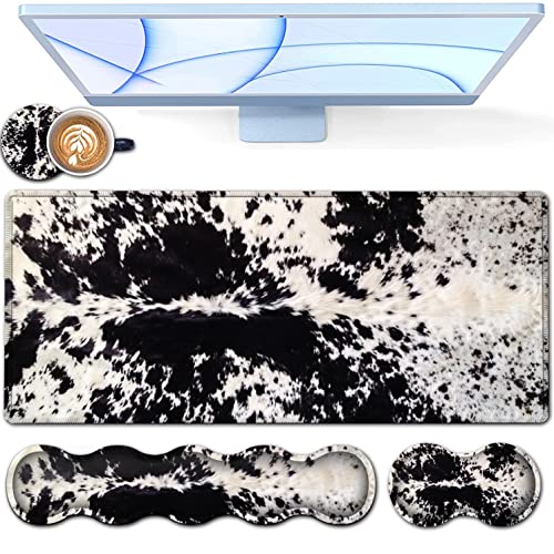 Tapis de souris de jeu étendu avec bords cousus anti-effilochage et repose-poignet