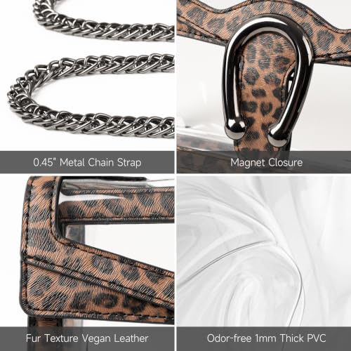 Image of Joryin Women's Stadium Approved Crossbody Bag for Women, Small Clear Bag Shoudler Purse with Chain Strap