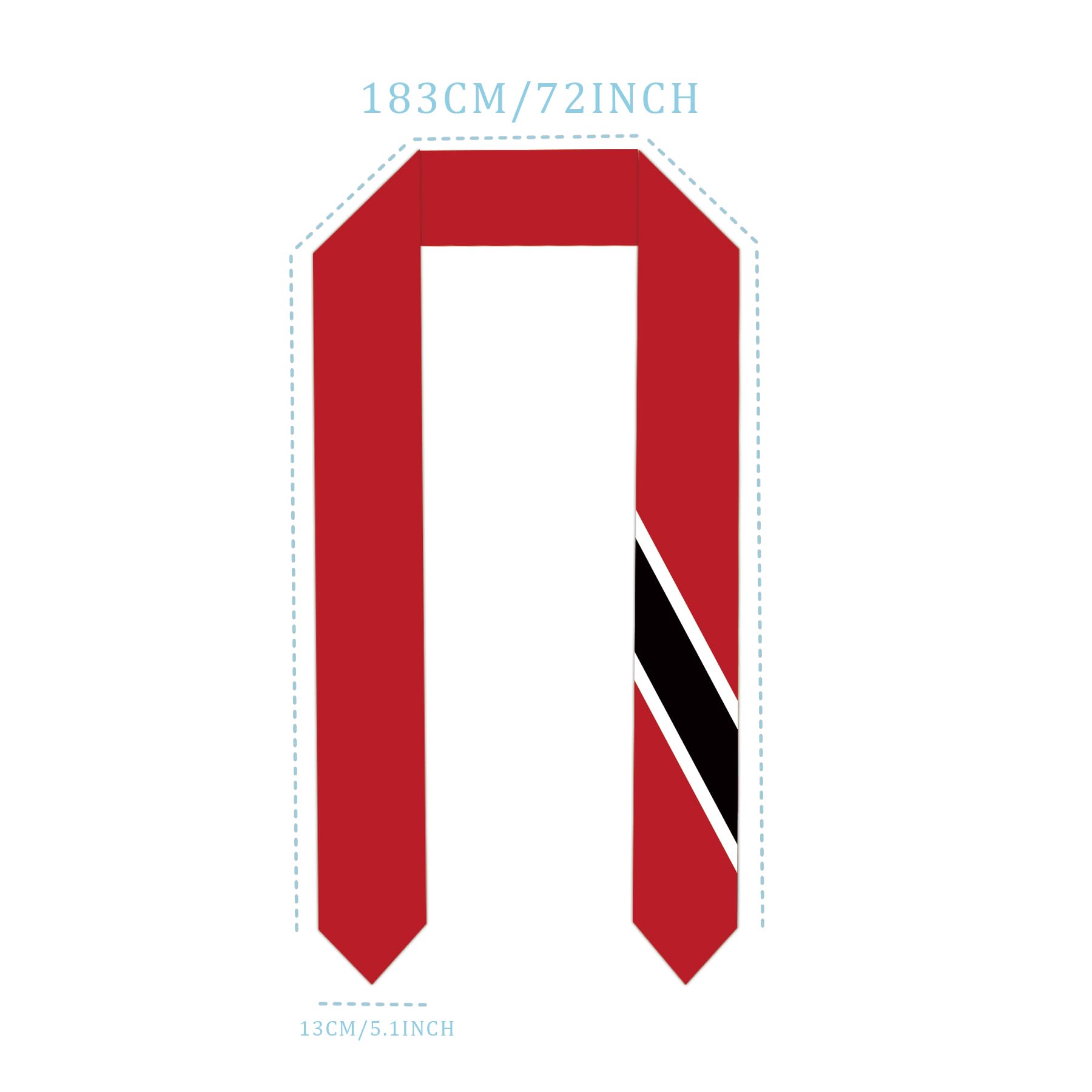 ASETKAT Trinidad Tobago Country flags Graduation Stole scarf class of 2025 Graduation Sash for Study Aboard International Students