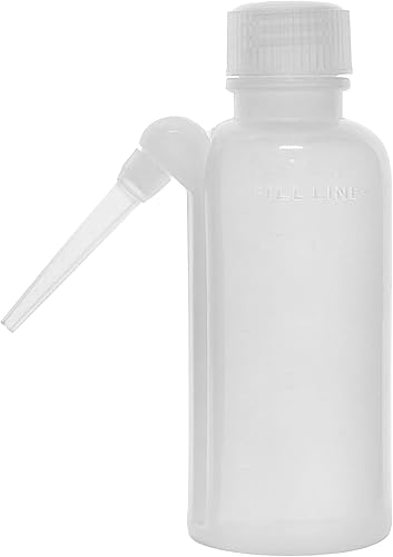 EISCO Botella de lavado, 4.2 fl oz, polietileno, translúcido, irrompible, tapón de rosca con boquilla para dispensar laboratorios de líquidos