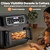 Friggitrice ad Aria 12L | Friggitrice Aria XXL Modalità Flessibile 1 o 2 Zone, 2600W Doppia Resistenza Controllo Indipendente Finestra & Luce Interna, Air Fryer Grande 8-in-1 Touch Control Ricettario