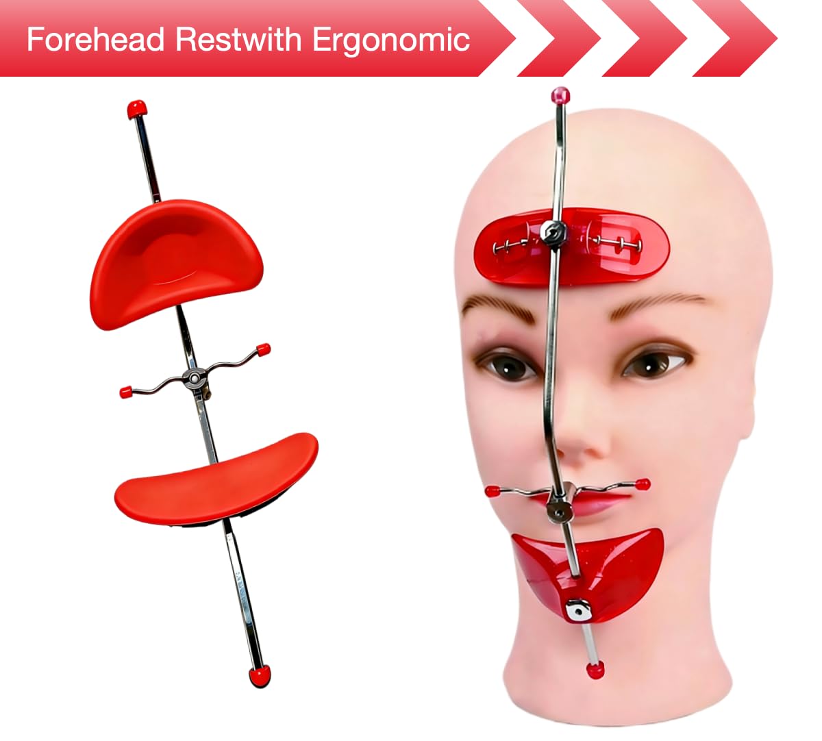 Sino Ortho - Correa ajustable para casco con certificación FDA (rojo)