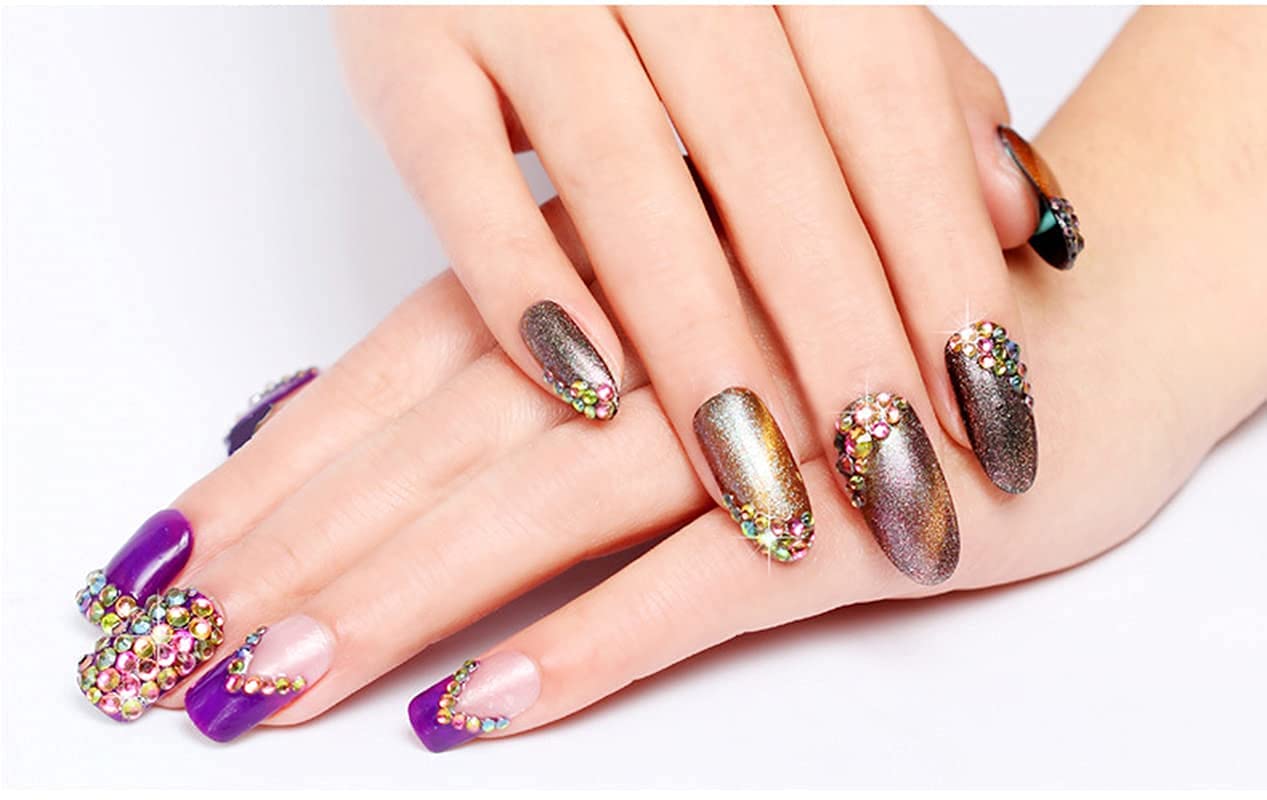 MEI DE MODA 12 Grid Imitation Glass Crystal Manicure Art Box Mineral Jewelry Mixed Bride Phototherapy Nail DIY Tool 3