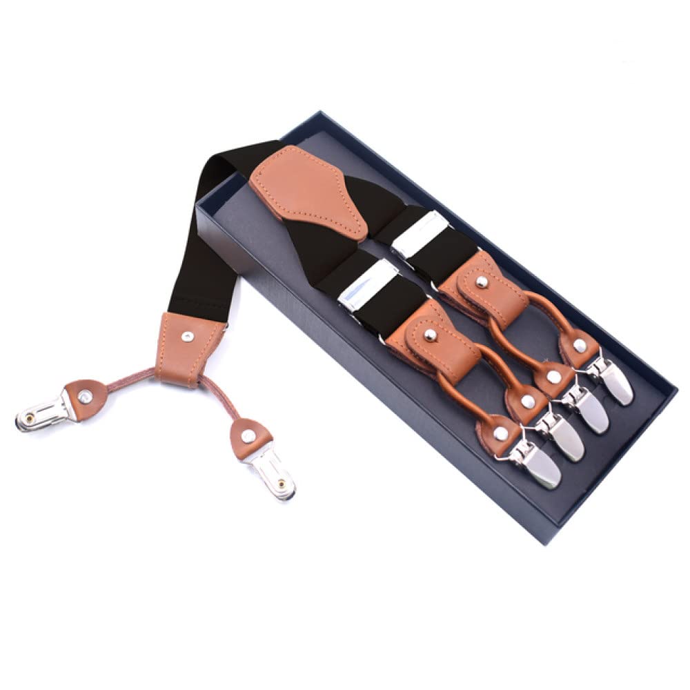 Tirantes para hombre, Tirantes de moda for hombre con 6 clips, elásticos ajustables en forma de Y, tirantes for pantalones, cinturones for bodas, fiestas, regalos for maridos y padres