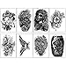 Yazhiji 32 Sheets Temporary Tattoos Stickers, 8 Sheets Fake Body Arm Chest Shoulder Tattoos for Men Women with 24 Sheets Tiny Black Temporary Tattoos