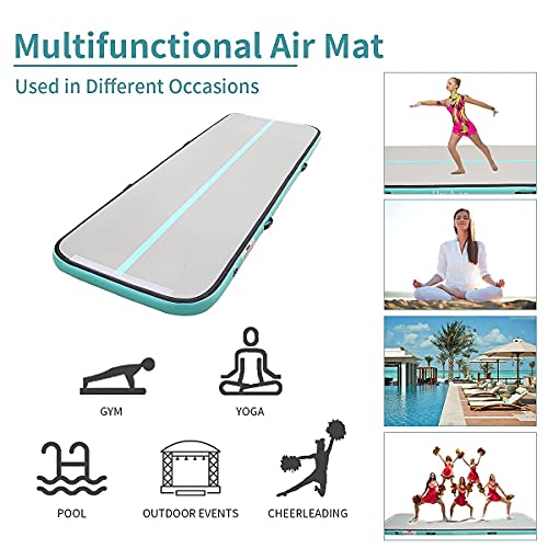 Umeken Inflatable Gymnastics Mat 20 Ft Air Mat Tumbling Mat Tumble Gymnastic Exercise Training Mat For Home/Practice/Cheerleading/Yoga/Beach/Water/Park With Pump #TOP5