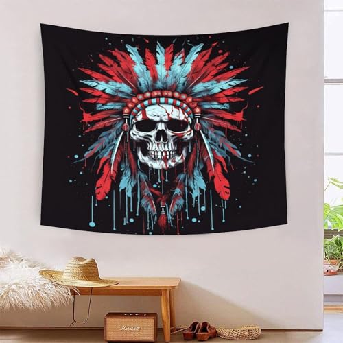 Crâne 3D décoration murale en tissu 180cmx230cm pour habiller un grand mur vide de salon